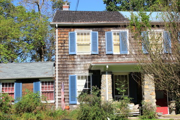 Historisches Holzhaus in Amerika (Galena, Illinois)