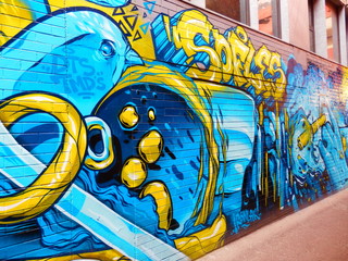 Melbourne Victoria graffiti The walls were daubed with graffiti.