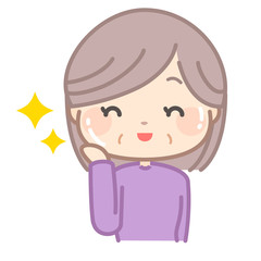 美容と老人のイラスト