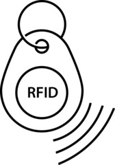 rfid key tag icon, (Radio-frequency identification) 