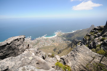 view of the ocean and mountains cape town