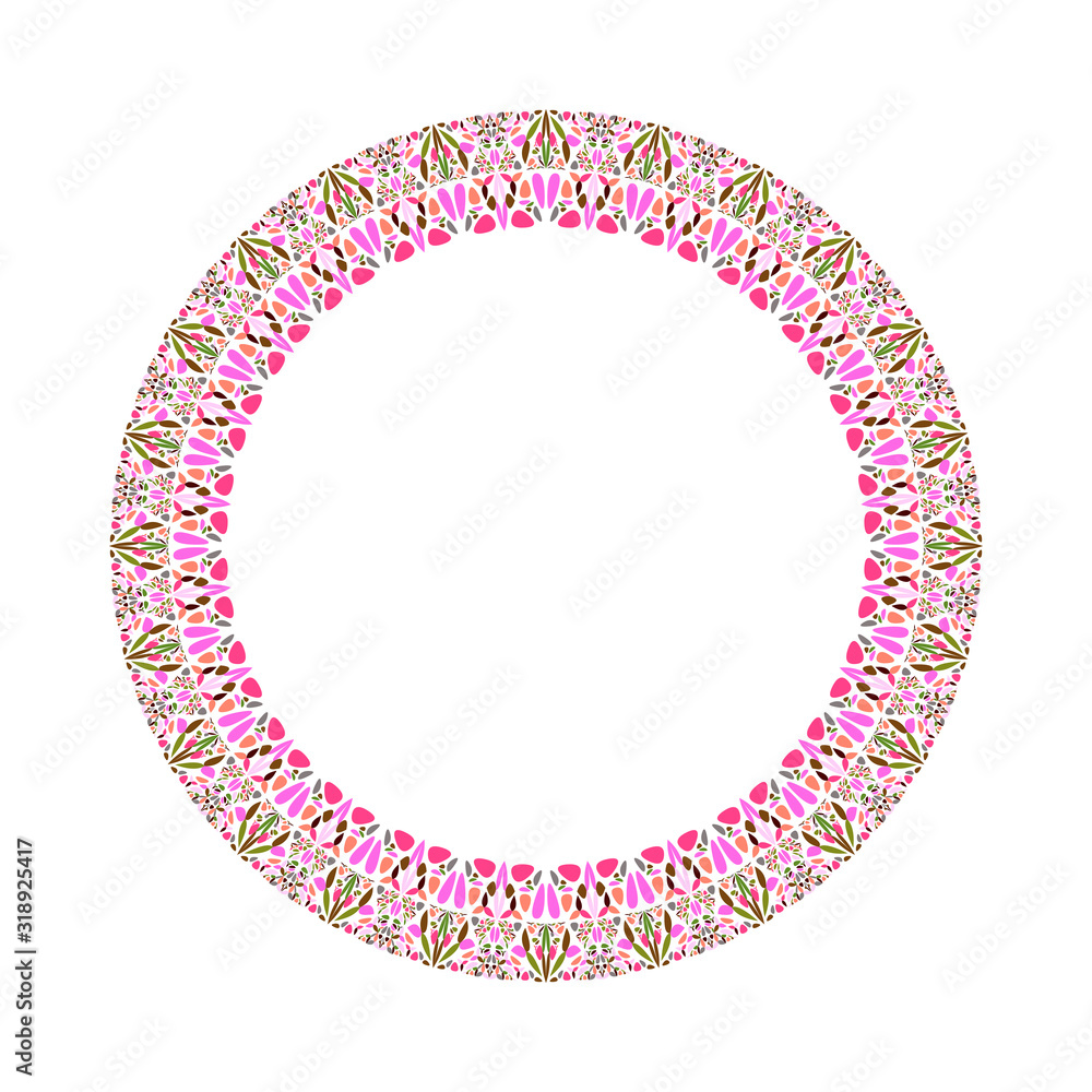 Poster abstract geometrical floral circular frame - round vector element from curved shapes