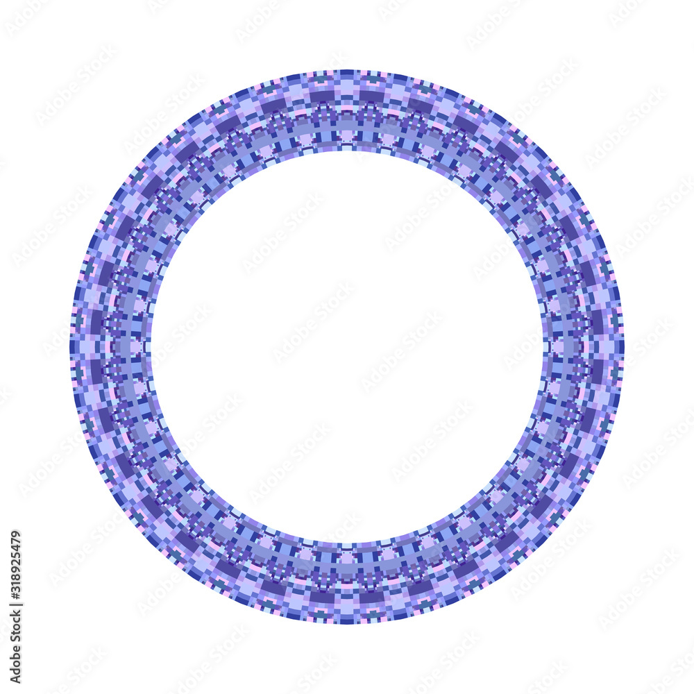 Poster isolated tiled mosaic circular wreath - abstract colorful geometrical vector element