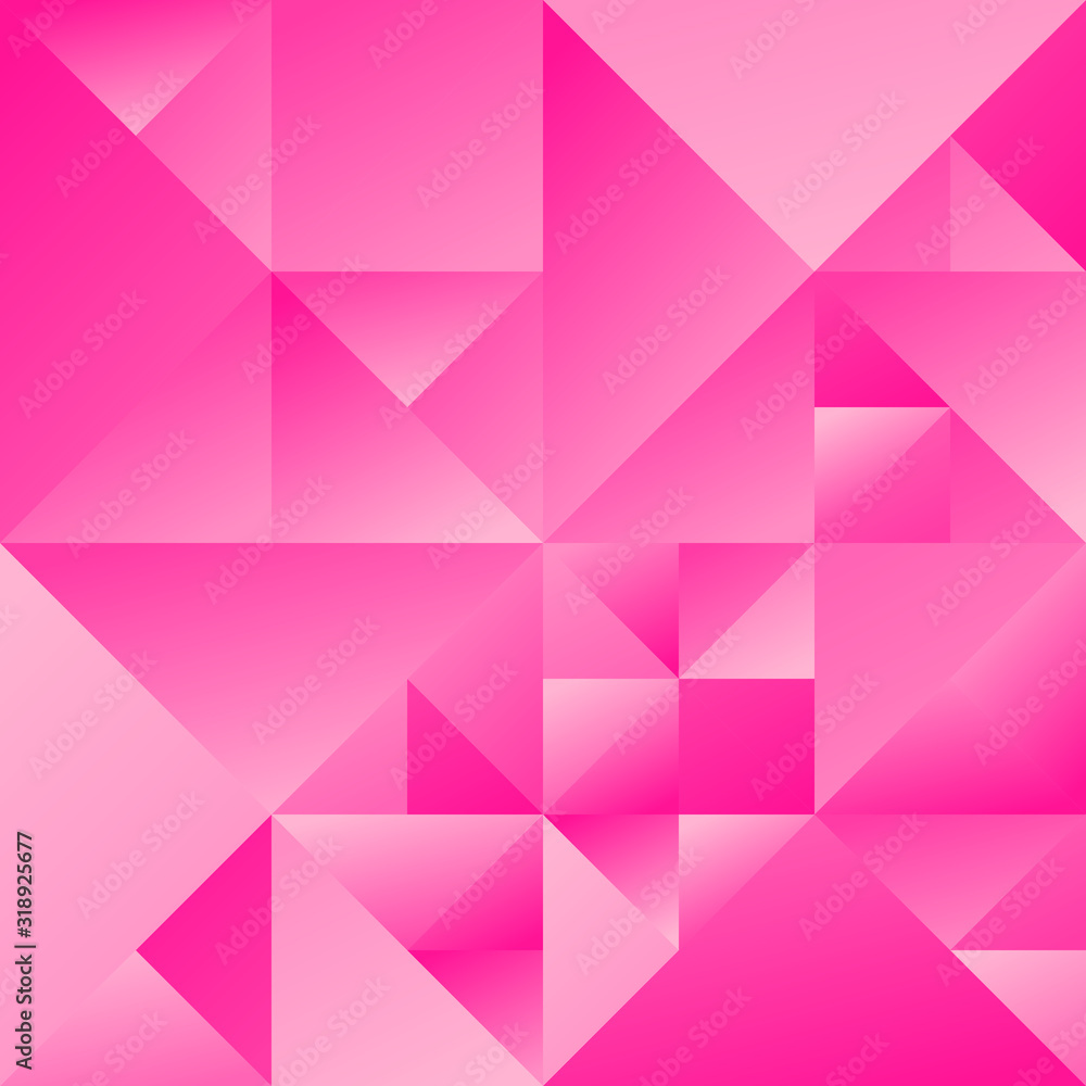 Poster pink polygonal geometric minimal gradient triangle mosaic background - abstract vector design