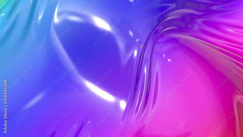 Aufkleber 4k 3d animation of wavy cloth surface that forms ripples like in liquid paint surface or the folds l