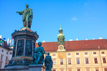 Fototapeta premium Monument to Emperor Franz I of Austria . Hofburg Palace in Vienna
