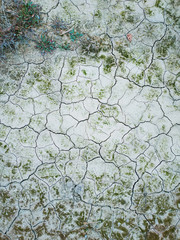 Surface of a grungy dry cracking parched earth