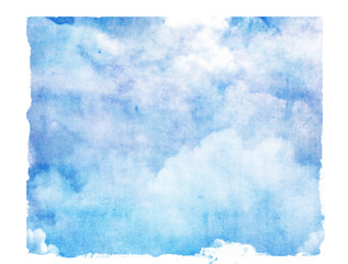 Sky isolated background. Watercolor