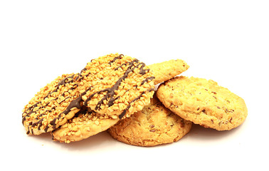 Composition of cookies on a white background