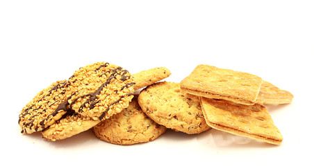 Composition of cookies on a white background