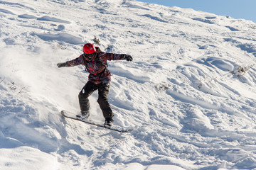 Fototapeta na wymiar Snowboarding