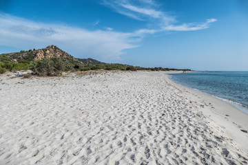 The beautiful  beach of Berchida in Siniscola in Sardinia with white sand