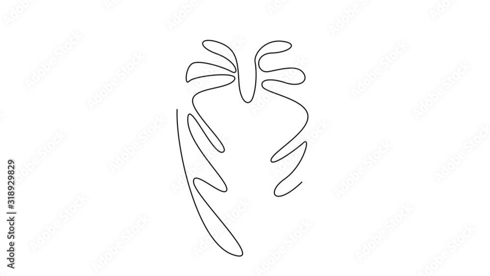 Poster self drawing simple animation of single continuous one line drawing of fish steak. drawing by hand, 