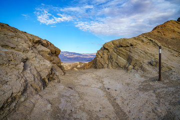 hikink the golden canyon - gower gulch circuit in death valley, california, usa