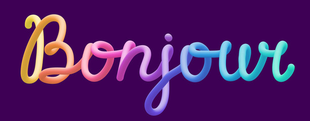 Colorful inscription 'Bonjour' © Elena Terletskaia