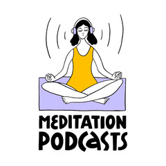 Podcast Vector Concept. Podcasts and multitasking