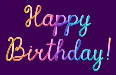 Colorful inscription 'Happy Birthday'