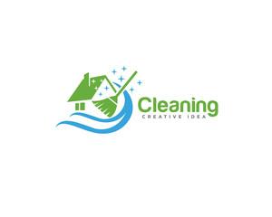 Home Cleaning Services Logo Design Vector