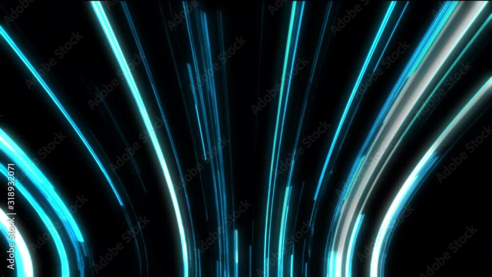 Poster glitch lines, traveling in dark with high speed, 3d rendering computer generated background