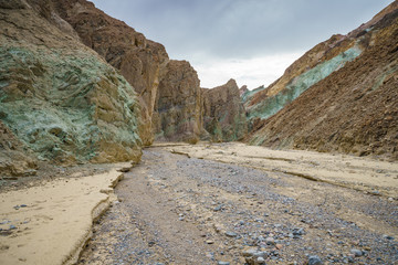 hikink the golden canyon - gower gulch circuit in death valley, california, usa