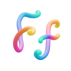 Colorful alphabet, letter F