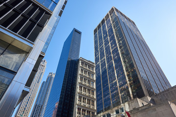 Shot of the cluster of high and modern buildings in New York