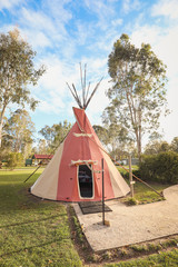 Tipi camp ground in New South Wales, Australia 