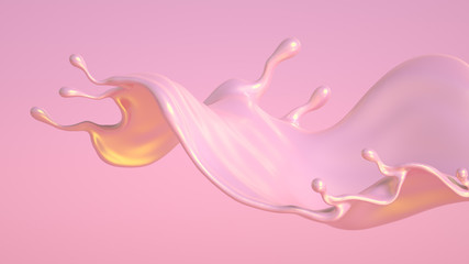 Splash fluid. 3d illustration, 3d rendering.