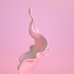 Obraz premium Splash fluid. 3d illustration, 3d rendering.