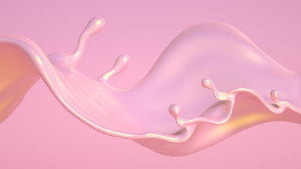 Splash fluid. 3d illustration, 3d rendering.