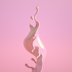 Splash fluid. 3d illustration, 3d rendering.
