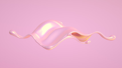 Splash fluid. 3d illustration, 3d rendering.