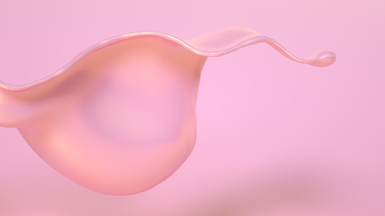 Splash fluid. 3d illustration, 3d rendering.
