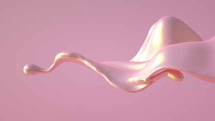 Splash fluid. 3d illustration, 3d rendering.