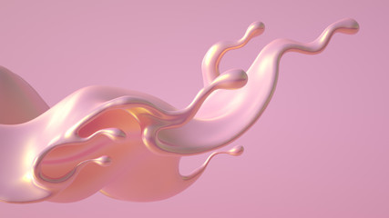 Splash fluid. 3d illustration, 3d rendering.