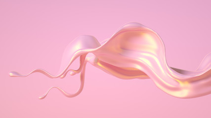 Splash fluid. 3d illustration, 3d rendering.