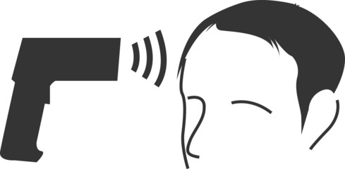 medical thermometer head Infrared icon