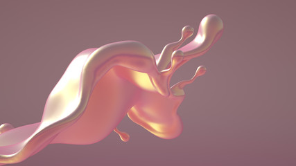 Splash fluid. 3d illustration, 3d rendering.