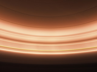 Mystic motion abstract background. Blurry golden circular orbits embracing the deep space
