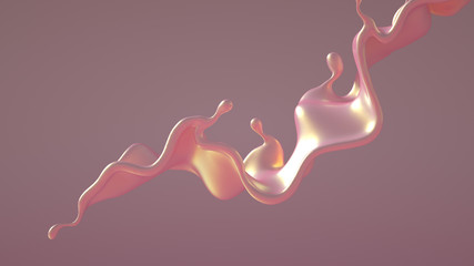 Splash fluid. 3d illustration, 3d rendering.