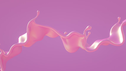 Splash fluid. 3d illustration, 3d rendering.