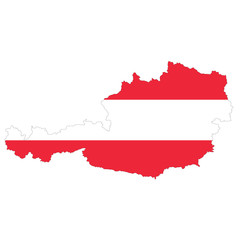 Obraz premium Vector political map of Austria with flag isolated on white background
