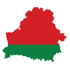 Vector political map of Belarus with flag isolated on white background