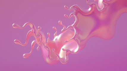Splash fluid. 3d illustration, 3d rendering.