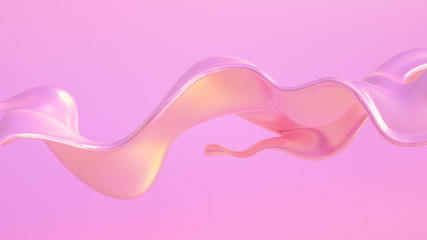 Splash fluid. 3d illustration, 3d rendering.