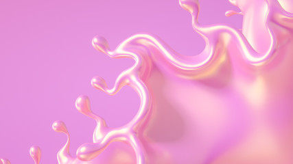 Splash fluid. 3d illustration, 3d rendering.