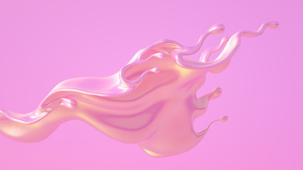 Splash fluid. 3d illustration, 3d rendering.