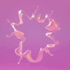 Splash fluid. 3d illustration, 3d rendering.