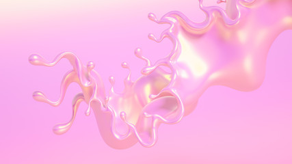 Splash fluid. 3d illustration, 3d rendering.