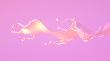 Splash fluid. 3d illustration, 3d rendering.